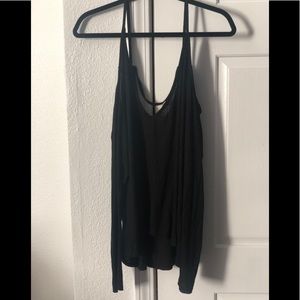 Off Shoulder V Neck Long Sleeve